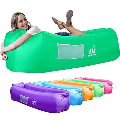 WEKAPO Inflatable Couch Air Lounger Chair - Camping & Beach Accessories, Portable Blow up Sofa for Hiking, Lawn, Indoor/Outdoor Movies & Music Festivals. Lightweight and Easy to Set Up Air Hammock