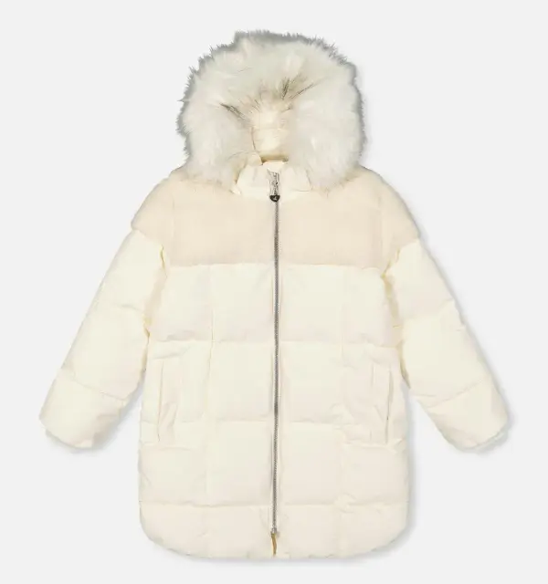Long Winter Puffer Coat Off-White