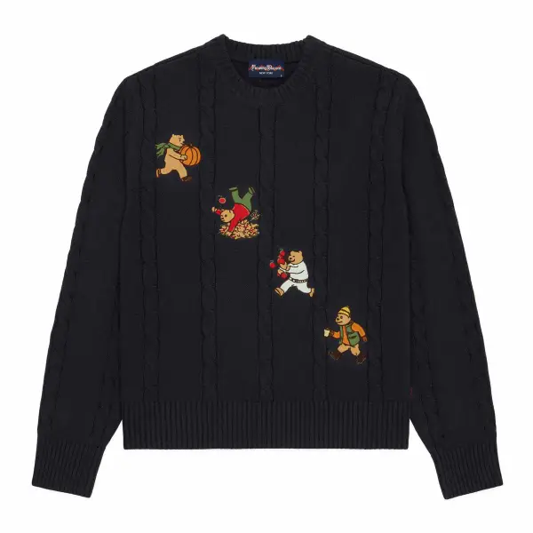 Cotton Cable Autumn Bears Sweater