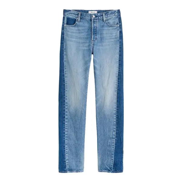 Pieced Barrel-Leg Jeans