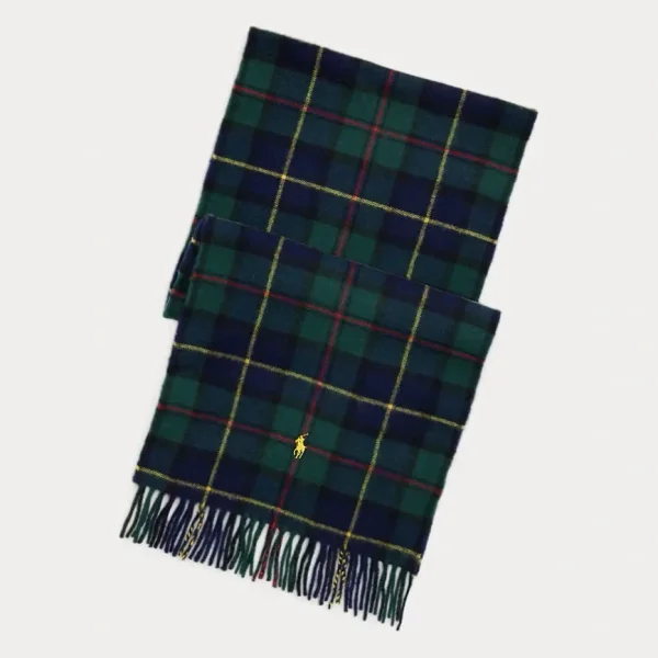 Plaid Wool Twill Scarf
