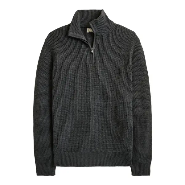 Heritage Cotton Ribbed Half-Zip Sweater