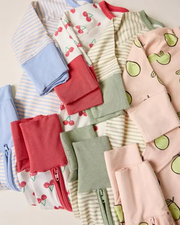 Bamboo Baby Pajama | Sage Candy Stripe