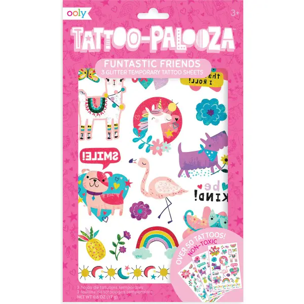 Tattoo-Palooza Temporary Tattoos - Funtastic Friends - 3 Sheets