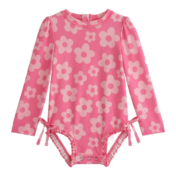 Long Sleeve Tie One-Piece Swimsuit