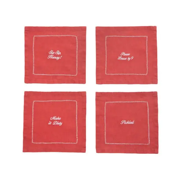 Cheeky Cocktail Napkin Set Of 4