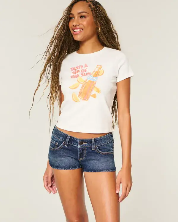Ultra Low-Rise Micro Jean Shortie Shorts