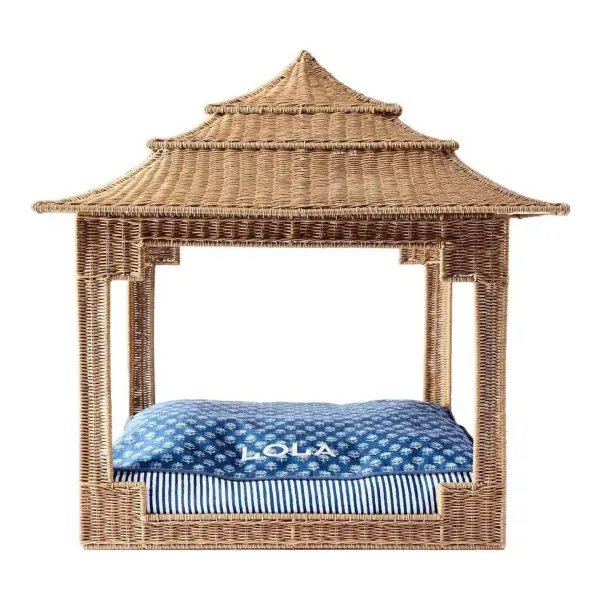 All Weather Wicker Pagoda Dog Bed