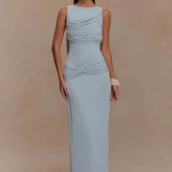 Henley Slinky Drape Maxi Dress