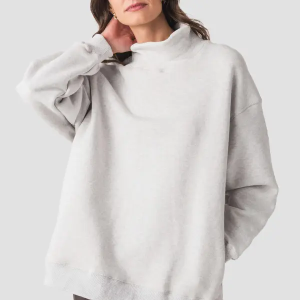 A Cut Above Mock Neck Pullover Sweatshirt