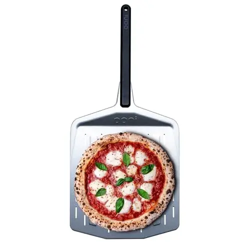 ooni 14” Perforated Pizza Peel – Long Handle Perforated Aluminium Pizza Paddle – Lightweight Pizza Turning Peel Outdoor Pizza Oven Accessories