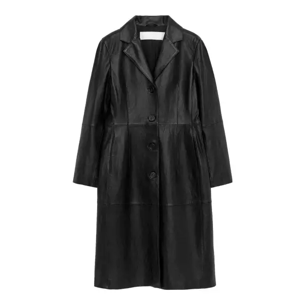 Slim Fit Leather Coat