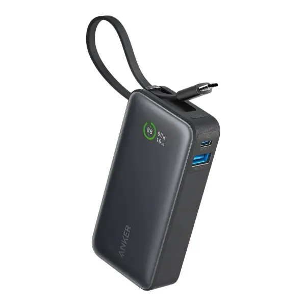 Nano Power Bank (30W, Built-In USB-C Cable)