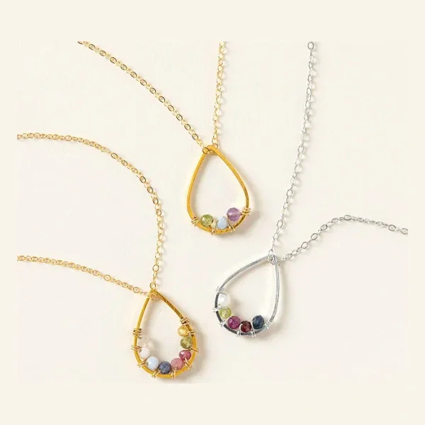 Custom Birthstone Cluster Necklace