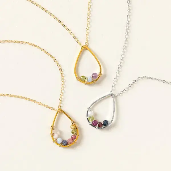 Custom Birthstone Cluster Necklace