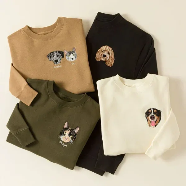 Custom Pet Embroidered Sweatshirt
