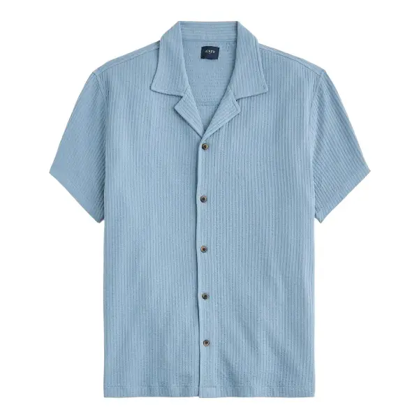 Knit Seersucker Camp Shirt