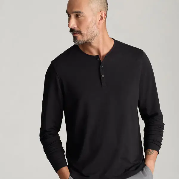 Ecosoft Long-Sleeve Henley Top