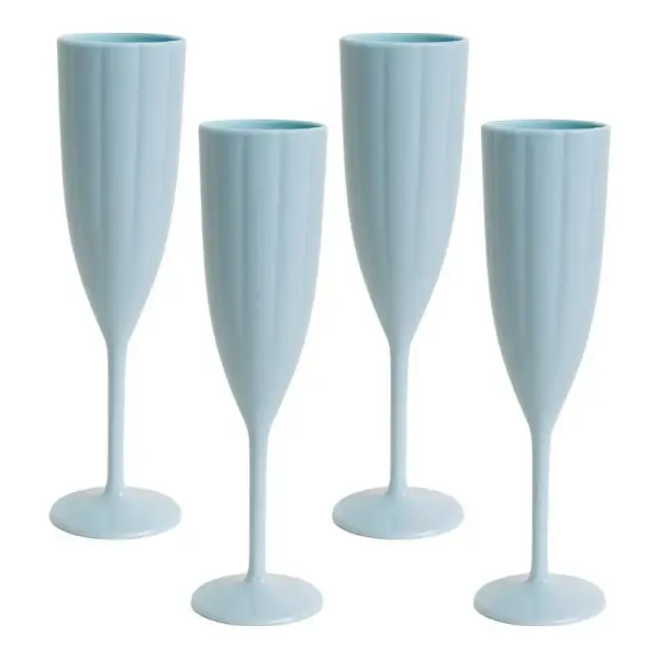 Garden Party Scalloped Acrylic Champagne Flutes (Set of 4) SumnerEdit