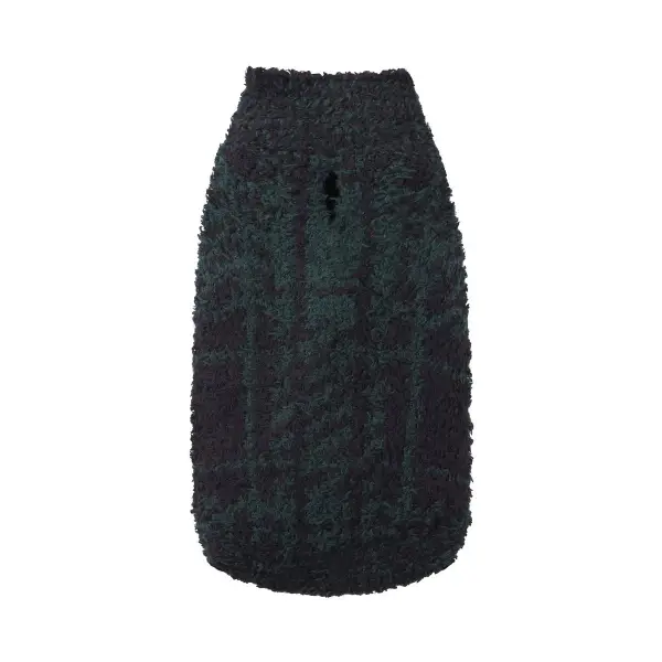 Cozy Knit Pet Sweater Cypress Plaid