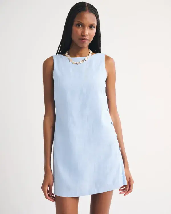 Women's 100% Linen Shift Mini Dress | Women's Dresses & Jumpsuits | Abercrombie.com