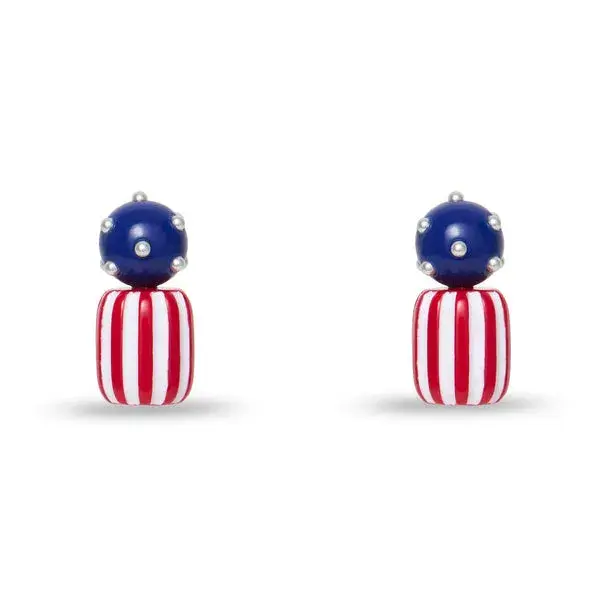 AMERICANA STARS AND STRIPES STUD EARRINGS