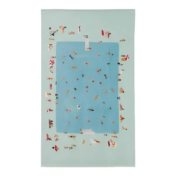 Pool Scene Beach Towel