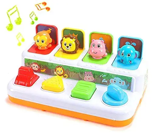 YMDLY Toys Animal Park Interactive Pop Up Music Toy,Up- Early Education Activity Center Toy, Ages 7 8 9 10 11 12 Months and up Infant Toddlers Toys.