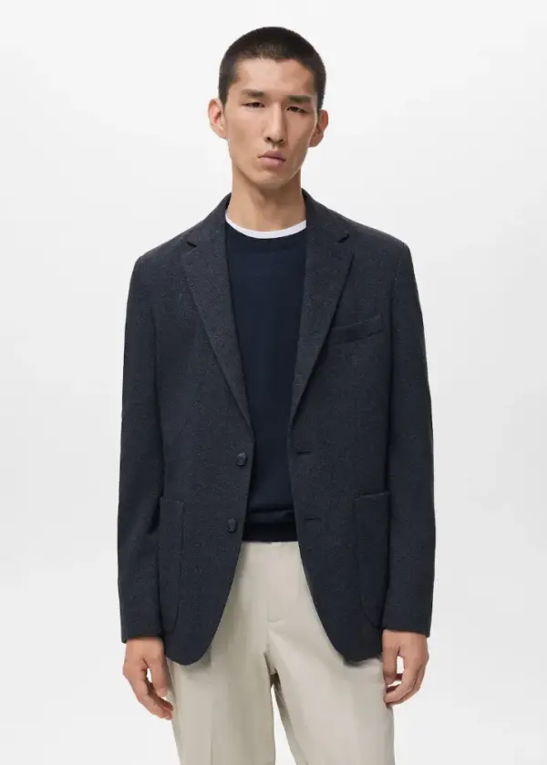 Americana espiga slim fit - Hombre | MANGO EE.UU