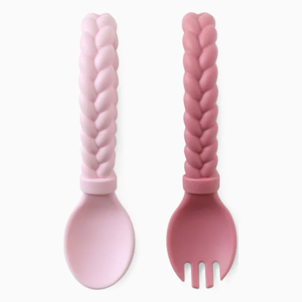 Itzy Ritzy Looped Spoon & Fork Set - Pink