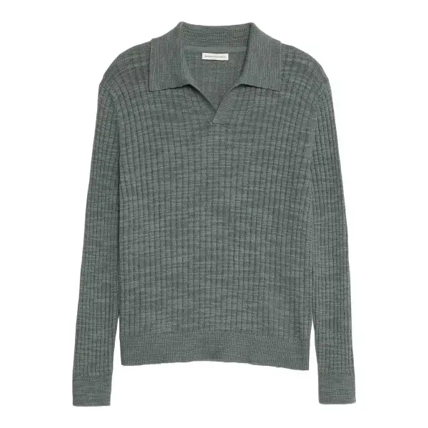 Linen-Cotton Slub Sweater Polo