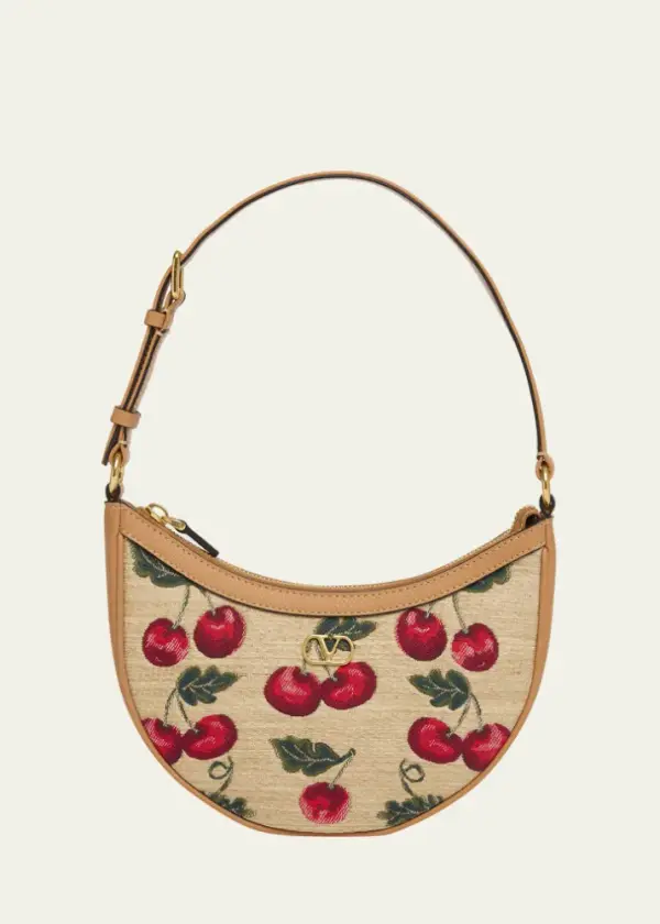 VLOGO Signature Mini Cherries Jacquard Shoulder Bag