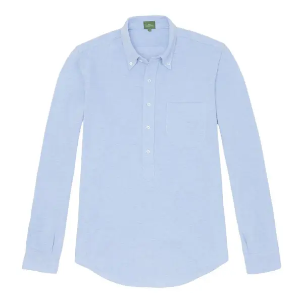 Knit Button-Down Popover Shirt