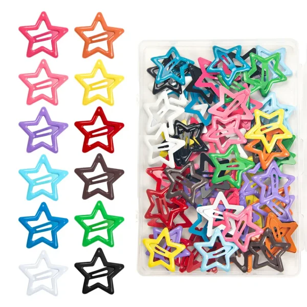 64 Pcs Small Star Snap Hair Clips for Women & Girls - Cute Metal Barrettes, Chic Multi-Color, Non-Slip Strong Hold for Fine/Thin Hair, Versatile Hair Accessories for Daily & Special Occasions - Walmart.com