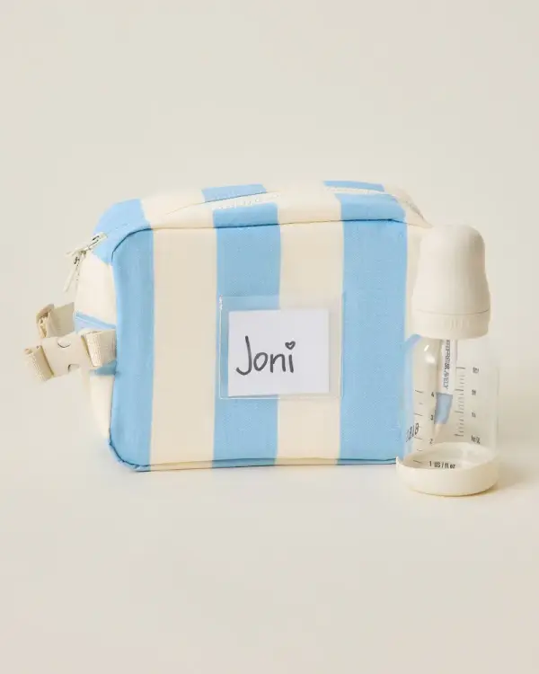 Mini Cooler Bag | Blue Wide Stripe