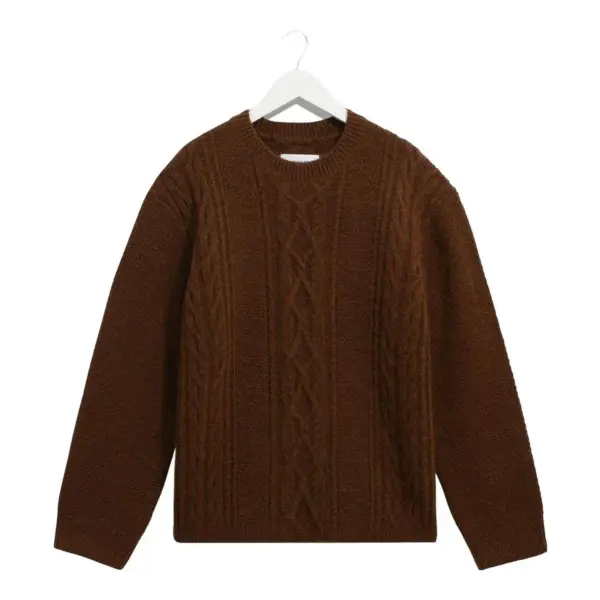 Hyatt Brush Cable Knit Crewneck Jumper