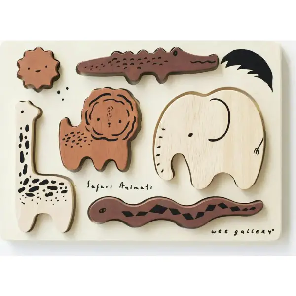 WOODEN TRAY PUZZLE - SAFARI ANIMALS - 2ND EDITION