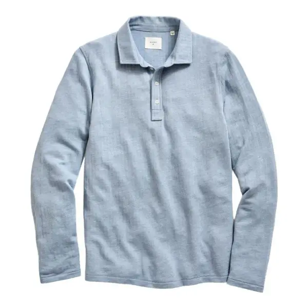 Long Sleeve Herringbone Polo