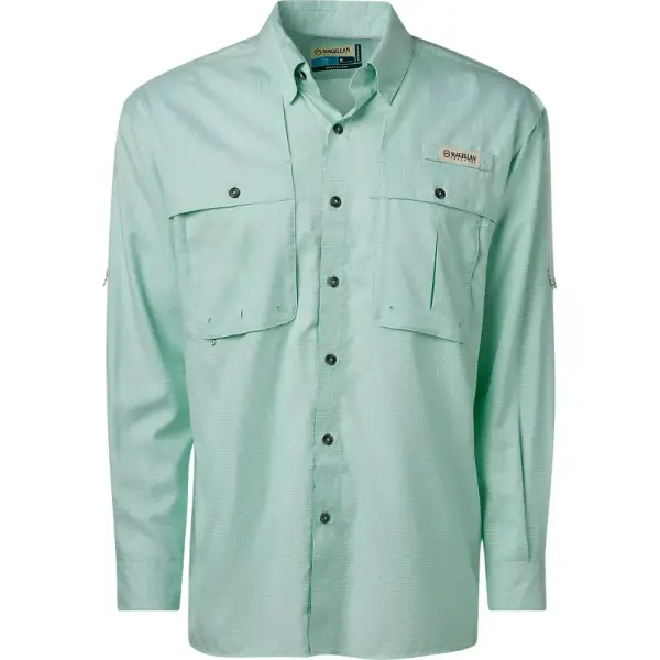 Magellan Outdoors Men's Aransas Pass Mini Check Long Sleeve Fishing Shirt