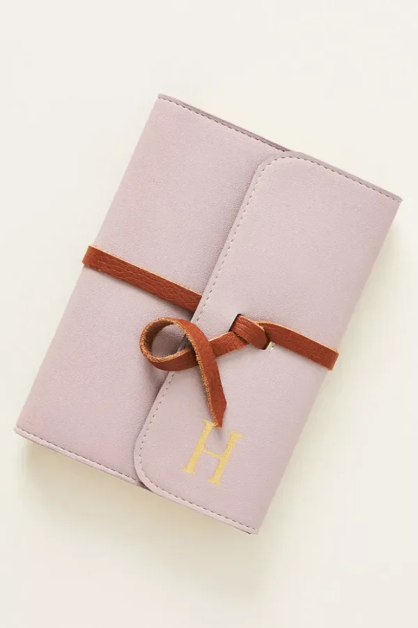 Monogram Faux Leather Wrap Lined Journal