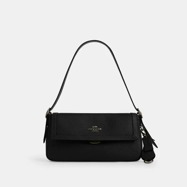 Coach Outlet Etta Flap Shoulder Bag - Women's Purses - Black, Size: Small