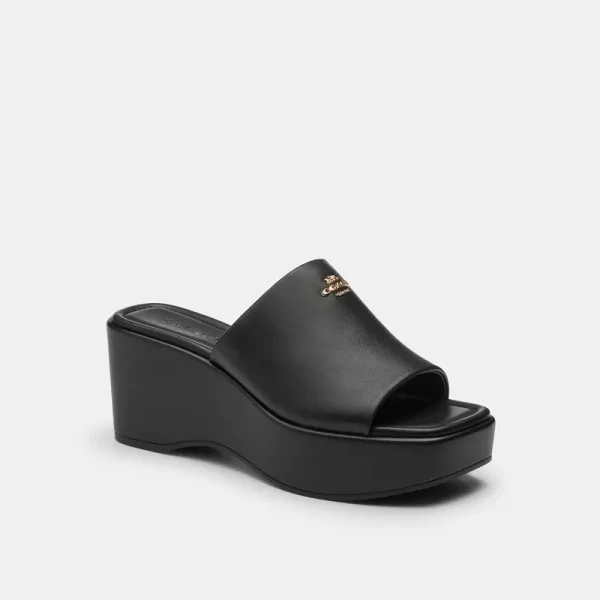 Coach Outlet Phoebe Platform Sandal - Women's Sandals - Black, Size: 9
