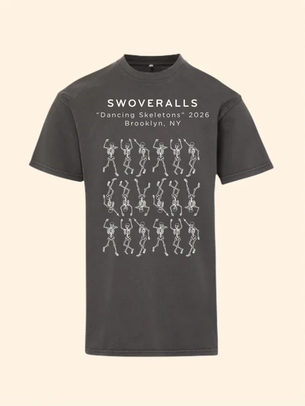 Sidekick Tee - Dancing Skeletons - Ash Black