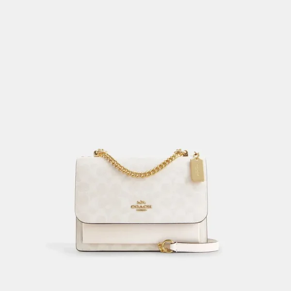 Coach Outlet Klare Crossbody Bag In Signature Canvas - Women's Purses - Gold/white/chalk, Size: Medium