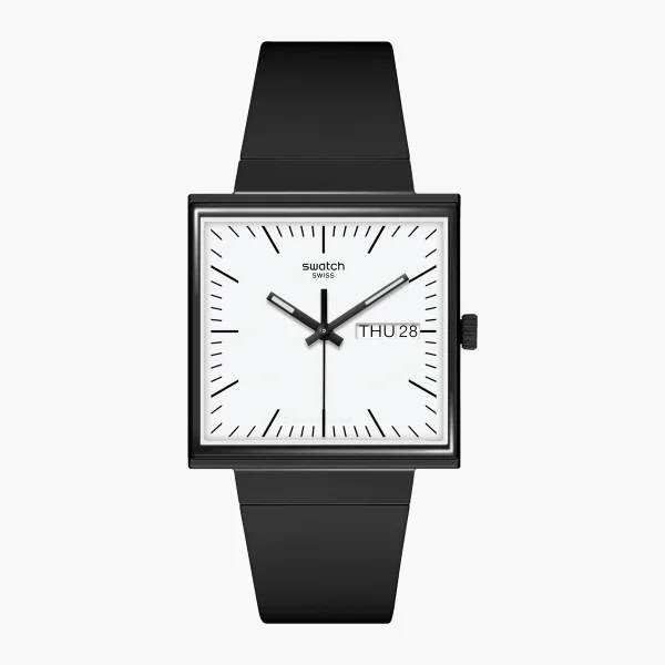 SWATCH WHAT IF…BLACK? - Quartz - Black - SQUARE BIOCERAMIC