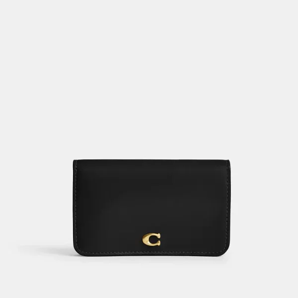 Coach Essential Slim Card Case - Women's Wallets - Brass/black