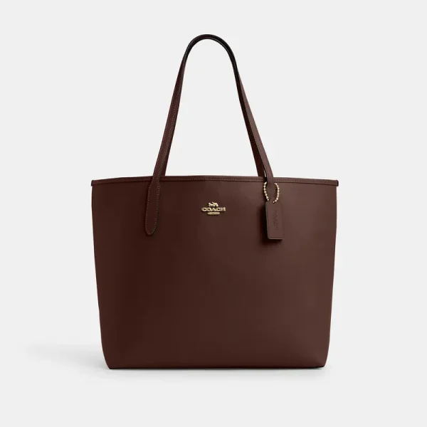 Coach Outlet City Tote Bag - Women's Purses - Gold/maple, Size: X-Large