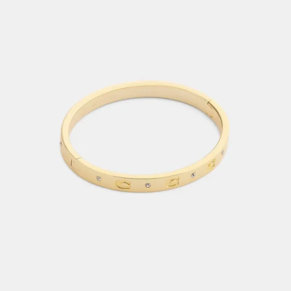 Coach Repeated C Hinged Bangle Bracelet - Women's Bracelets - Gold