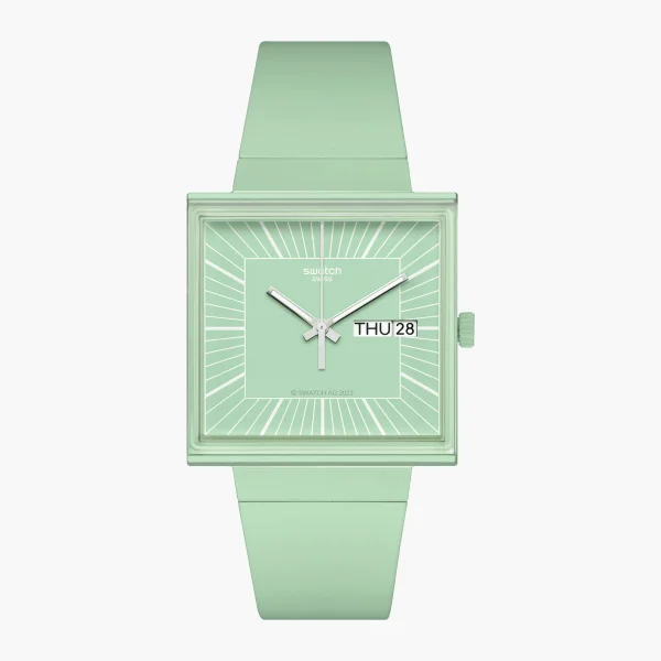 SWATCH WHAT IF...MINT? - Quartz - Green - SQUARE BIOCERAMIC