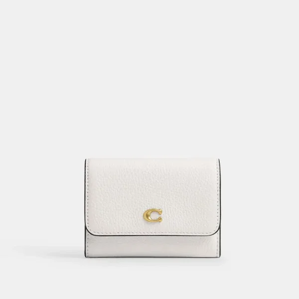 Coach Essential Flap Card Case - Women's Wallets - Brass/chalk